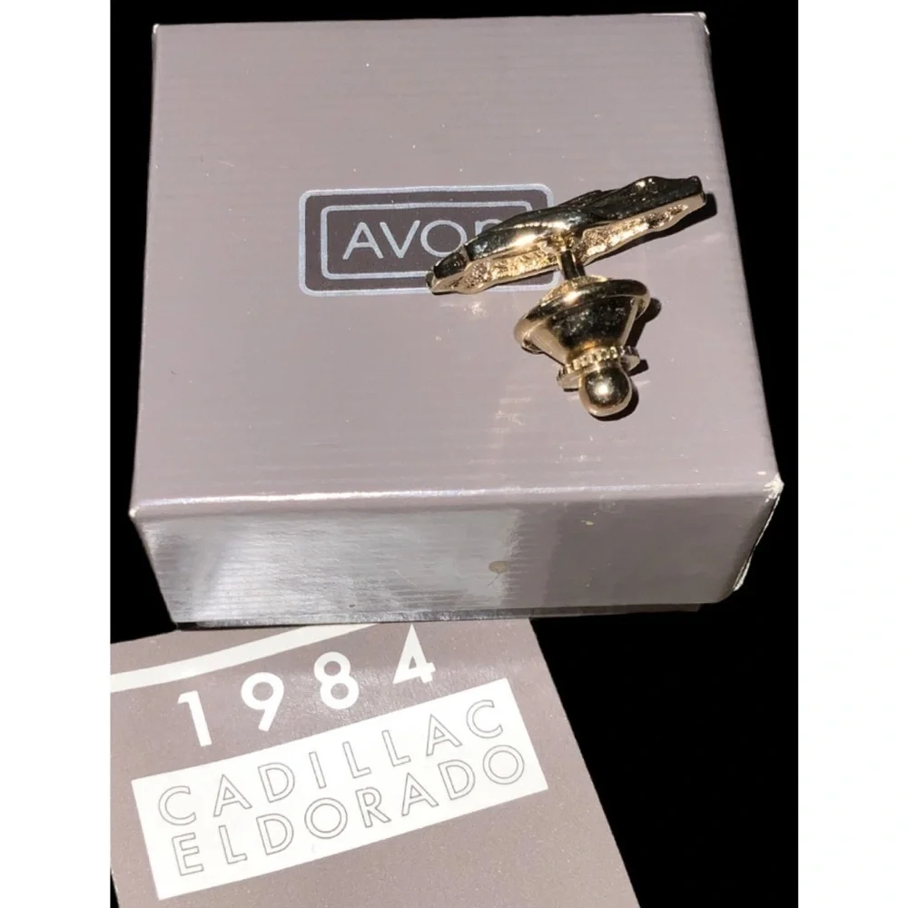 Avon 1984 Gold Cadillac Eldorado Car Tie Tack Lapel Pin New In Box
